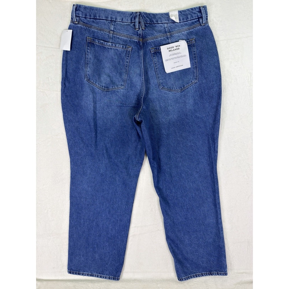 New Good American Jeans Womens 20 Plus Blue Good 90s Mid Rise Baggy Wide Leg - Picture 2 of 11